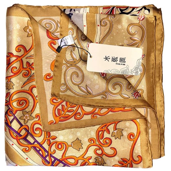 NWT Genuine 100% Mulberry Silk Satin Scarf 42"x42" Large Square Shawl 59741 - Picture 7 of 10